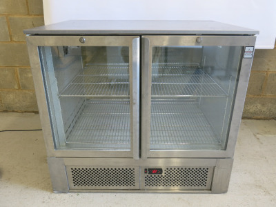 Osbourne Double Sided Display Chiller, Model 257E. Size H90 x W100 x D70cm.