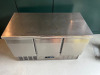 Blizzard Stainless Steel 3 Door Refrigerated Prep Counter, Model BCC3-ECO S/N 1721160039. Size H88 x W137 x D70cm. - 2