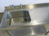 Stainless Steel Single Bowl Sink Lever Taps & Shelf Under. Size H90 x W120 x D80cm. - 3