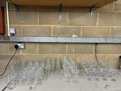 60 x Assorted Glasses to Include: Wine, Beer & Cocktail.