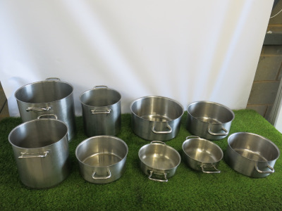 9 x Assorted Sized Stew Pots.