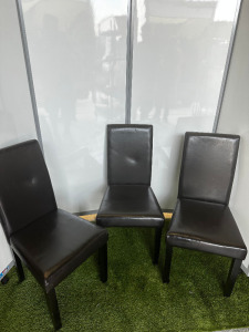 25 x Black Faux Leather High Back Dining Chairs.