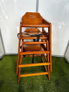 2 x Children's Wooden High Chairs.