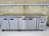 Polar Stainless Steel 4 Door Counter Fridge, Model G598, S/N 6174891. Size H85 x W223 x D70cm.
