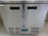 Polar Stainless Steel Double Door Counter Fridge, Model U636, S/N 6201958. Size H88 x W90 x D70cm. - 2