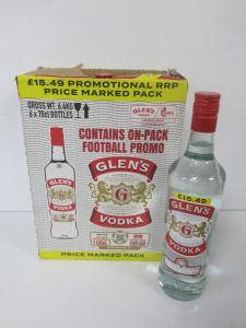 Box of 6 x Glen's Vodka, 70cl.
