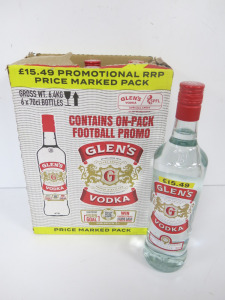 Box of 6 x Glen's Vodka, 70cl.
