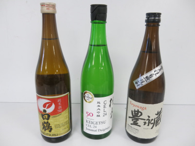 3 x Bottles of Japanese Wine/Sake/Sochu, 70cl (As Pictured).