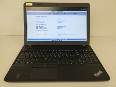 Lenovo 15.5" ThinkPad E550. No HDD, Intel Core i5-5220, CPU @2.20GHz, 4GB RAM. Requires PSU.