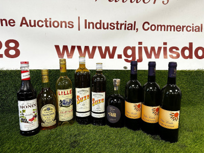 9 x Assorted Bottles of Alcohol (As Pictured).