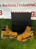 Pair of Timberland Jimmy Choo, Vibram 6 in Boot, Wheat Nubuck Boots, Size UK 3. Comes in Box. NOTE: worn in good condition. - 3