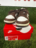 Pair of Nike Dunk Low in Sail/Cacao Wow-Coconut Milk, Size 3. Comes in Box. NOTE: hardly worn in very good condition. - 4