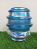 John Ditchfield Handmade - Swirl Iridescent Vase in Blue. Size H18cm. Etched with John Ditchfield Signature, No 11411 & Glasform with Glasform Label. - 2