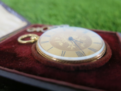 Baume Geneve 18K Gold Pocket Watch with Mechanical Hand Wound Movement ...