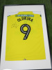 Norwich City FC, Signed Home Shirt 'Nelson Oliveira' 2017/2018 Season (No Certificate of Authenticity). Comes in Frame Size 94 x 64cm, Mounted with Perspex. - 2