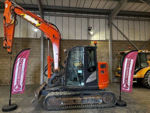 Hitachi ZA85USB-6 Hydraulic Excavator, Plant Reference 705, S/N HCMDER50V00111057, Running Hours 2209.5, Year 04/2021. NOTE: does not come with buckets or quick hitch coupler.