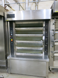 Stainless Steel 5 Deck Mini Commercial Bakers Oven with 100cm Wide Decks. Machine Size H220 x W140 x D260cm.