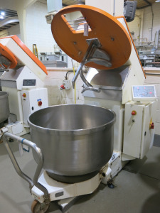 Ibis Programmed 200kg Planetary Spiral Mixer, Model MS 340, Type 23171, Year 2008. Comes with Dough Hook and Mixing Bowl.