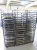 3 x Stainless Steel 16 Shelf Oven Racks. Comes with 48 x Stainless Steel Trays.