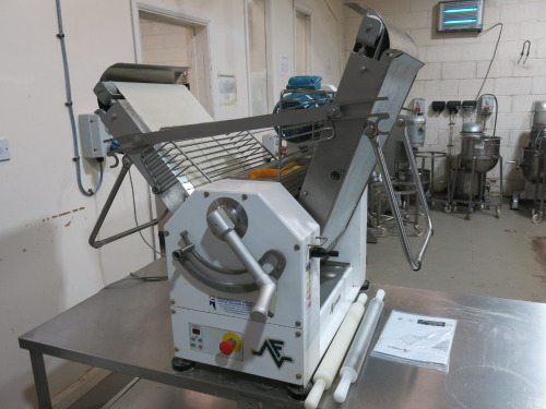 Ferneto LSA516 Bench Mounted Dough Sheeter, S/N T-38520-1, Year 07/2020. Comes with Manual.