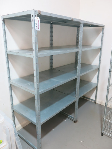 2 x Bays of 4 Shelf Boltless Galvanised Metal Shelving. Size H175 x W90 x D60cm.