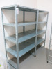 2 x Bays of 4 Shelf Boltless Galvanised Metal Shelving. Size H175 x W90 x D60cm.