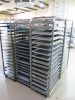 6 x Stainless Steel 18 Shelf Mobile Oven Racks with 108 x Trays. - 4