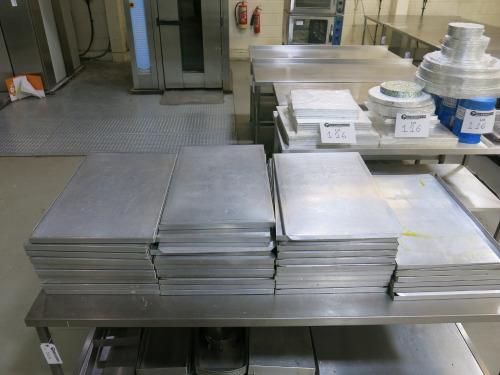 70 x Aluminium Shelves for Mobile Oven Racks.