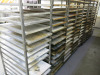 8 x Metal Mobile 16 Rack Trolleys. Comes with 128 Trays. Size H178 x W52 x D77cm. - 2