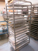 8 x Metal Mobile 16 Rack Trolleys. Comes with 128 Trays. Size H178 x W52 x D77cm. - 3