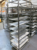 8 x Metal Mobile 16 Rack Trolleys. Comes with 128 Trays. Size H178 x W52 x D77cm. - 3