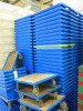 80 x Alison Perforated Blue Stackable Crates with 2 x Set of Wheels. Size H20 x W60 x D39cm.