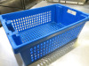 80 x Alison Perforated Blue Stackable Crates with 2 x Set of Wheels. Size H20 x W60 x D39cm. - 3