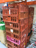 WITHDRAWN: 38 x Red Stackable Bakery Trays. Size H18 x W66 x D55cm.
