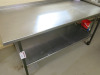 Stainless Steel Prep Table with Shelf Under on Castors. Size H85 x W177 x D83cm. - 2