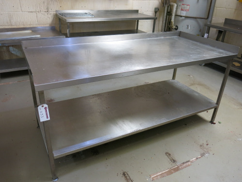 Stainless Steel Prep Table with Shelf Under. Size H85 x W192 x D85cm.