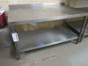 Stainless Steel Prep Table with Shelf Under. Size H64 x W120 x D70cm.