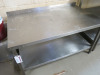 Stainless Steel Prep Table with Shelf Under. Size H64 x W120 x D70cm. - 2