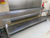 Stainless Steel Prep Table with Shelf Under on Castors. Size H85 x W285 x D60cm. - 2
