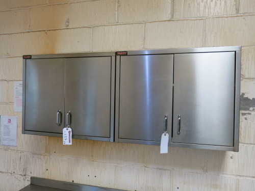 2 x Stainless Steel Parry 2 Door Stainless Steel Wall Cupboards. Size H60 x W75 x D33cm.