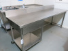 Stainless Steel Prep Table with Draw & Part Shelf Under. Size H90 x W236 x D68cm.