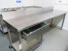 Stainless Steel Prep Table with Draw & Part Shelf Under. Size H90 x W236 x D68cm. - 2