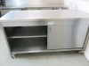 Stainless Steel Mobile 2 Sliding Door Cabinet with Shelf. Size H92 x W170 x D70cm. - 2