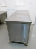 Stainless Steel Mobile 2 Sliding Door Cabinet with Shelf. Size H92 x W170 x D70cm. - 3