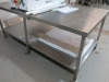 Stainless Steel Prep Table with Shelf Under. Size H70 x W180 x D85cm. - 2