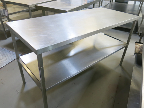 Stainless Steel Prep Table with Shelf Under. Size H88 x W160 x D70cm.