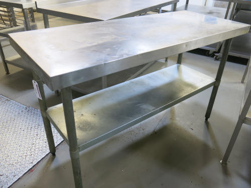 Stainless Steel Prep Table with Shelf Under. Size H90 x W150 x D60cm.