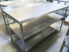 Stainless Steel Prep Table with 2 Shelves Under. Size H90 x W170 x D70cm.