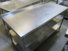 Stainless Steel Prep Table with 2 Shelves Under. Size H90 x W170 x D70cm. - 2