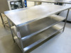 Stainless Steel Prep Table with 2 Shelves Under. Size H90 x W170 x D70cm. - 2